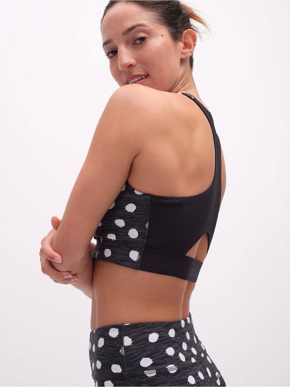 Outdoor Voices Doing Things Bra in TechSweat Polka Dot